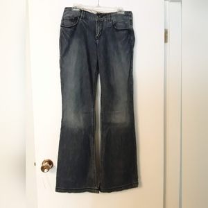 Silver low rise, tall, flare leg, Keri Y2K jeans
